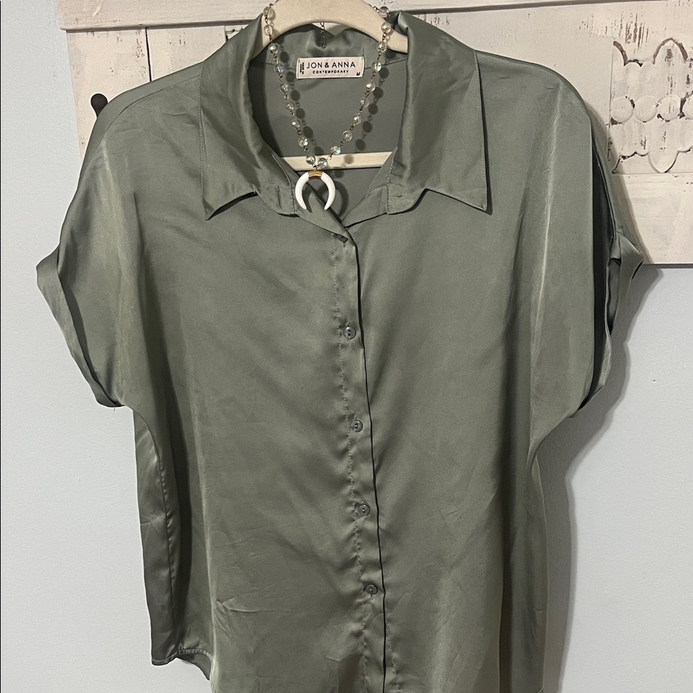 Jon & Anna Olive Button Down Shirt